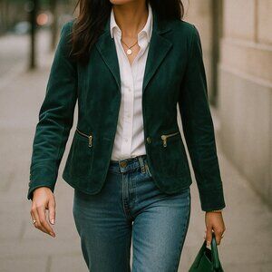 MOTIVI Emerald Green Corduroy Jacket Blazer